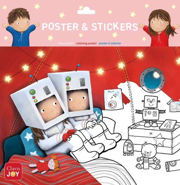 Kleurposter Luuk en Lotje. De maan en de sterren