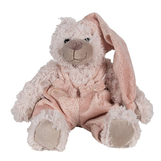 Clayre & Eef Knuffel Beer 22 cm Roze Pluche Roze