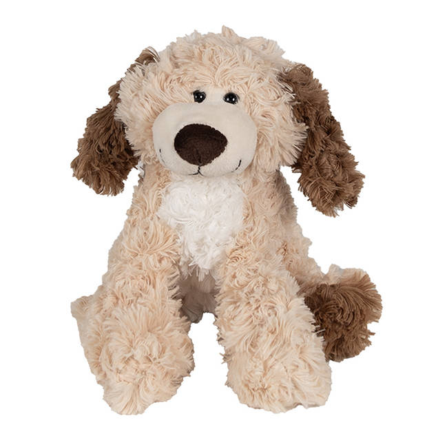 Clayre & Eef Knuffel Hond 21 cm Bruin Pluche Bruin