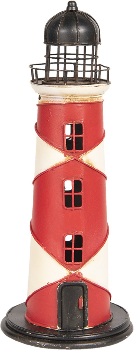 Clayre & Eef Model vuurtoren spaarpot Ø13x32 cm