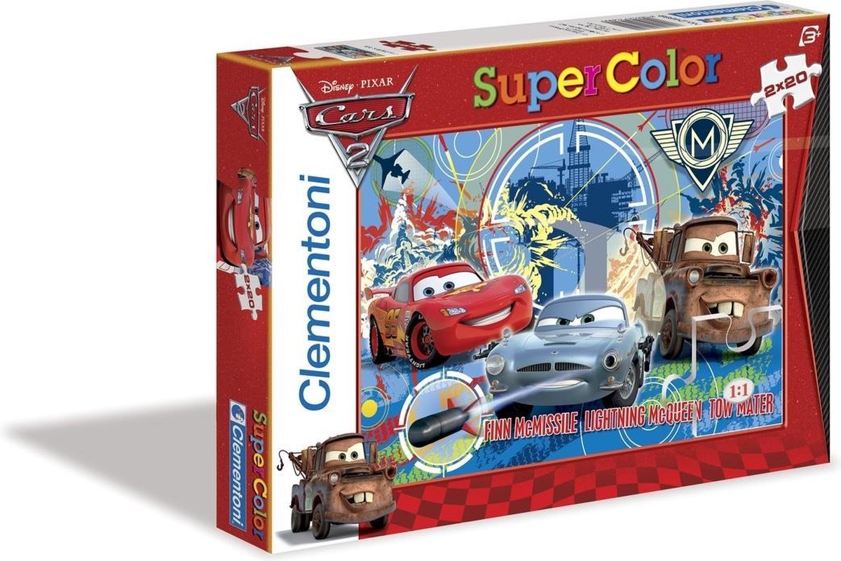 Puzzel 2x20 stukjes Cars 2