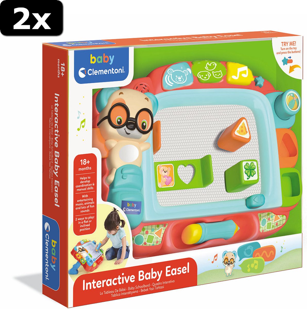 2x Clementoni Baby Interactief Tekenboard