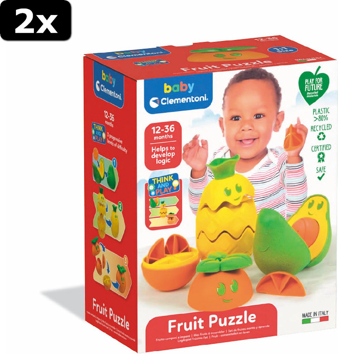 2x Clementoni Baby Play For Future Fruit Puzzel