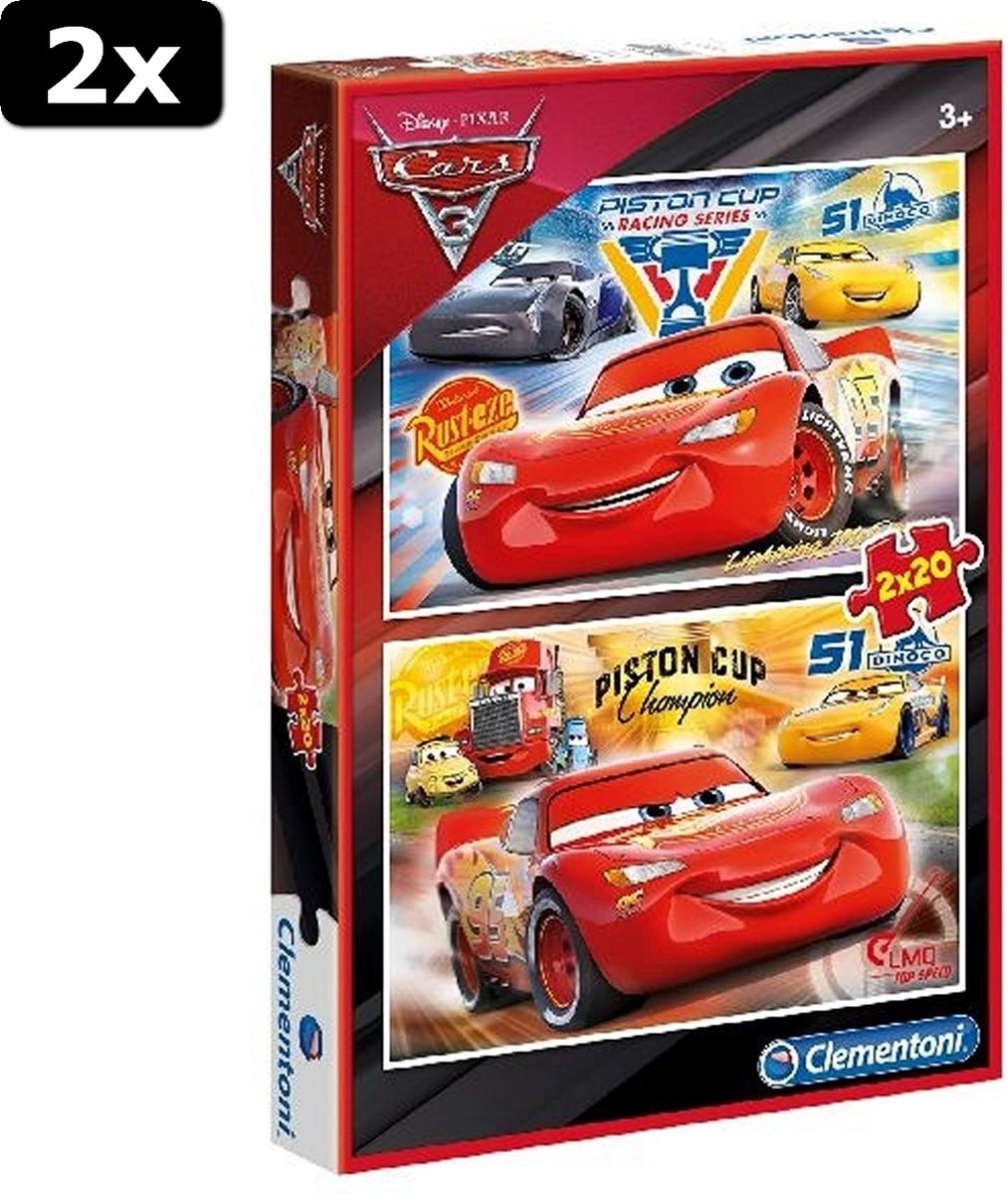 2x Clementoni Cars 3 Puzzel 2x20 Stukjes