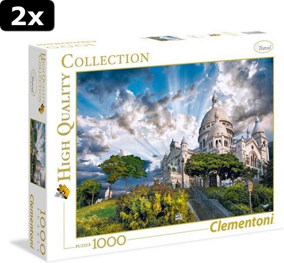 2x Clementoni High Quality Collection Mont Martre Puzzel 1000 Stukjes