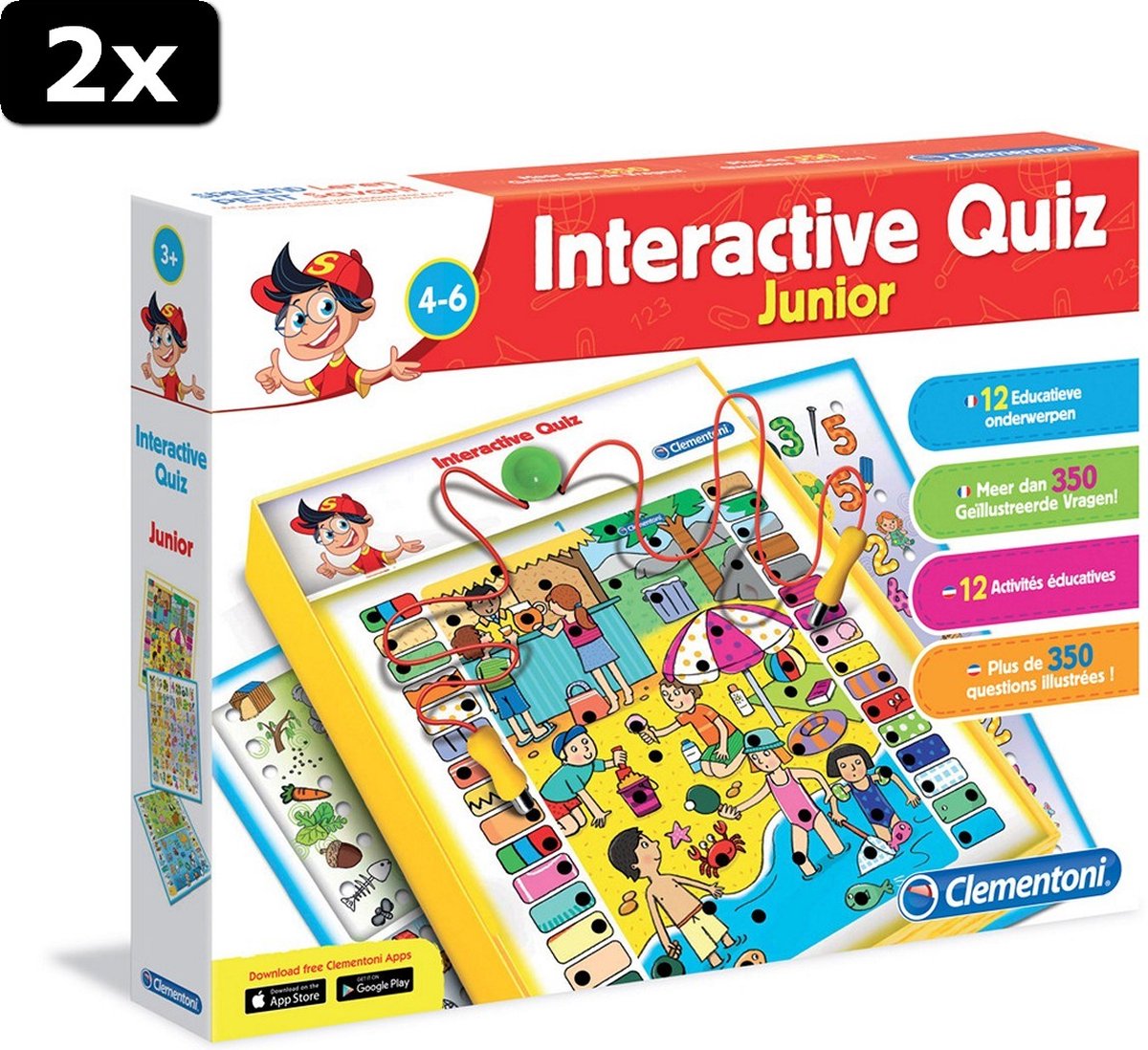 2x Clementoni Interactieve Quiz Junior 4-6 jaar