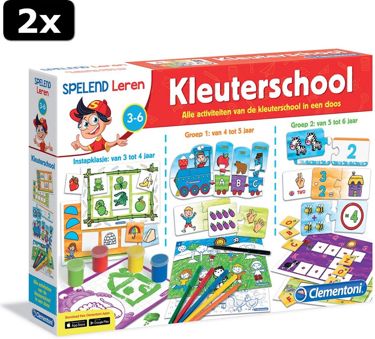 2x Clementoni Leerspel Kleuterschool