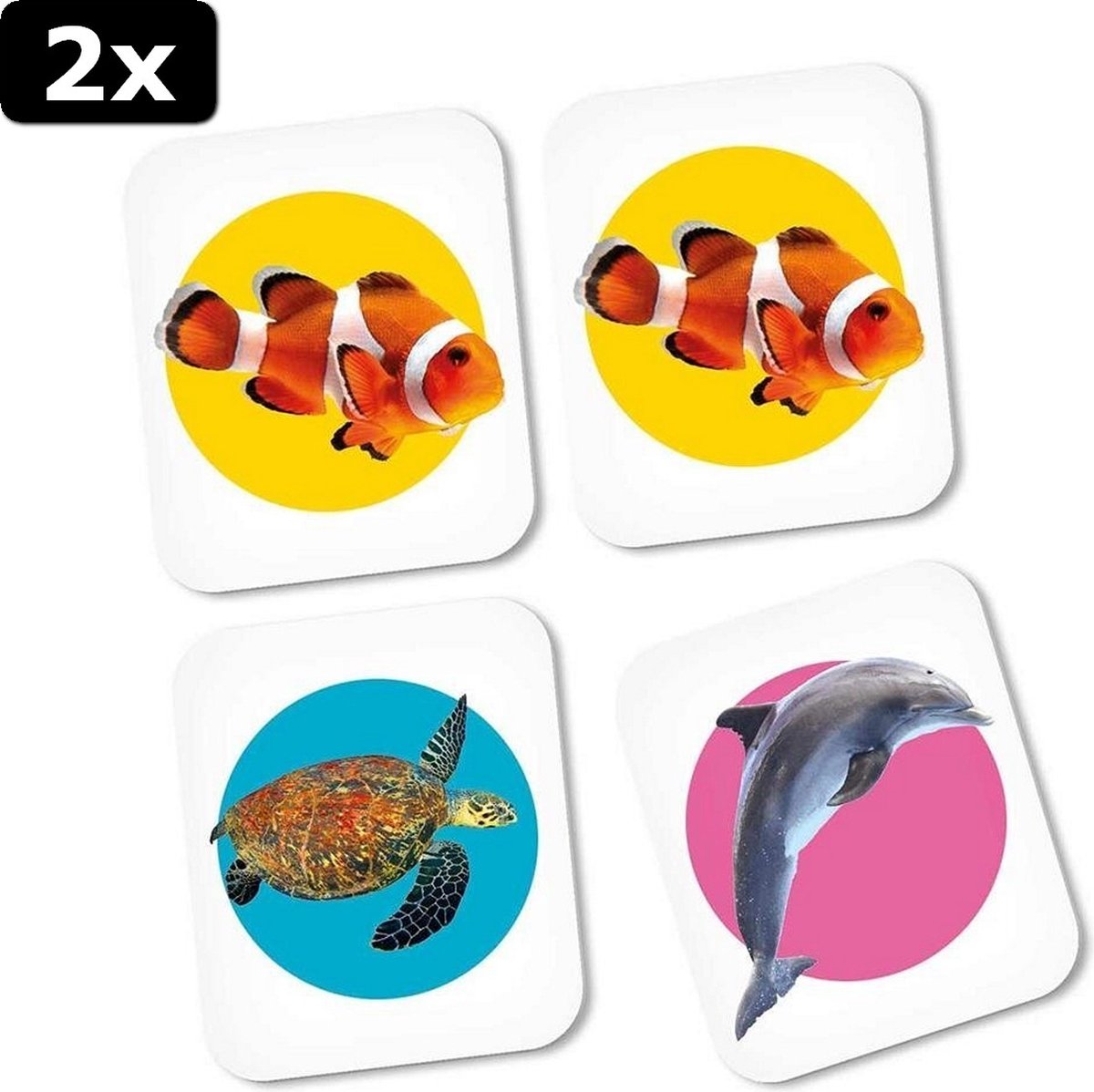 2x Clementoni Memo Zeedieren met 48 Kaarten