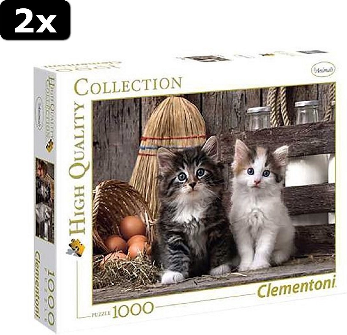 2x Clementoni Puzzel Lovely Kittens 1000 Stukjes