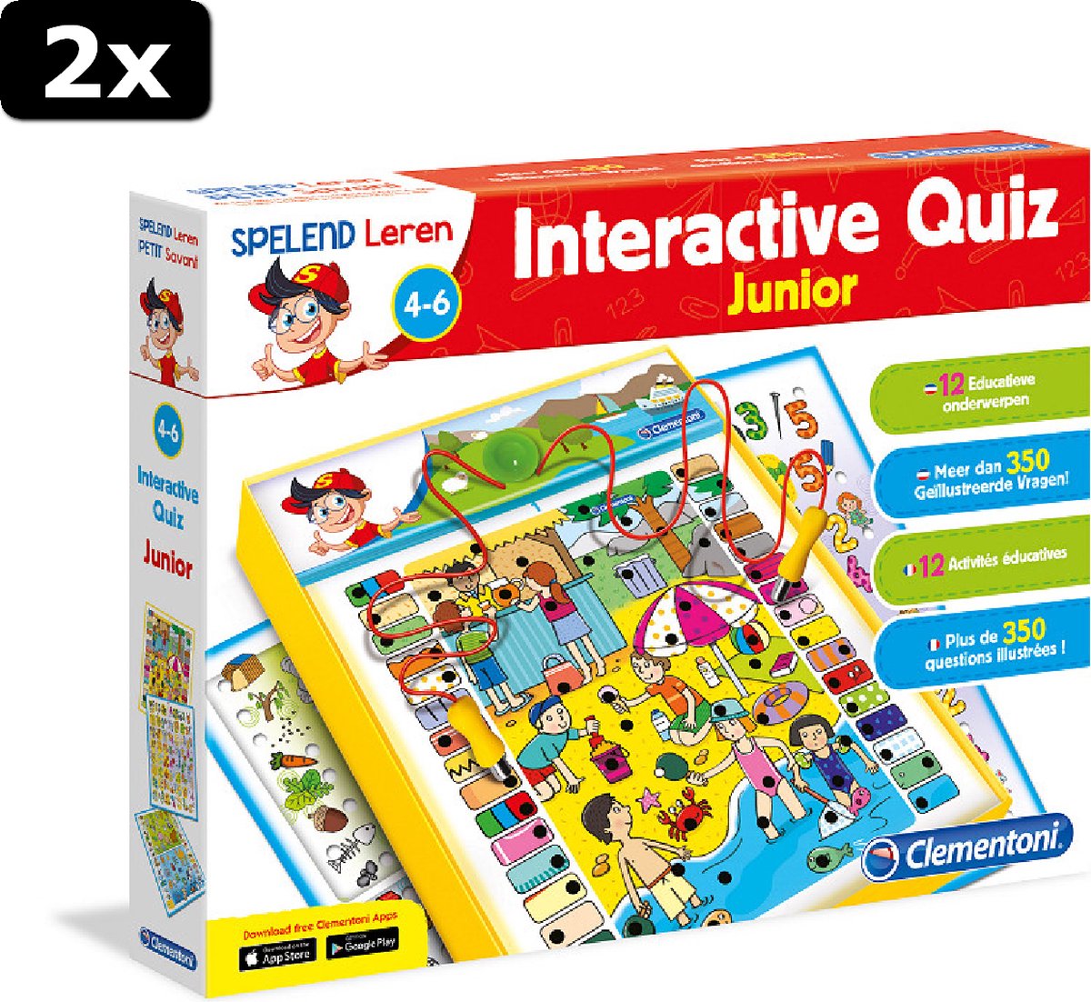 2x Clementoni Spelend Leren - Interactive Quiz Junior