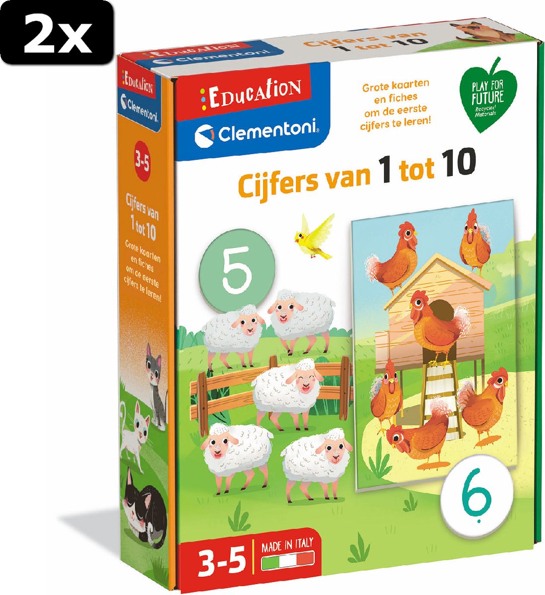 2x Clementoni Spelend Leren - Nummers van 1 tot 10