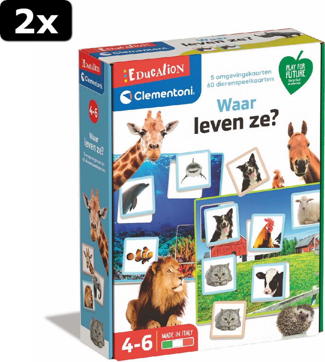 2x Clementoni Spelend Leren - Waar leven ze ?