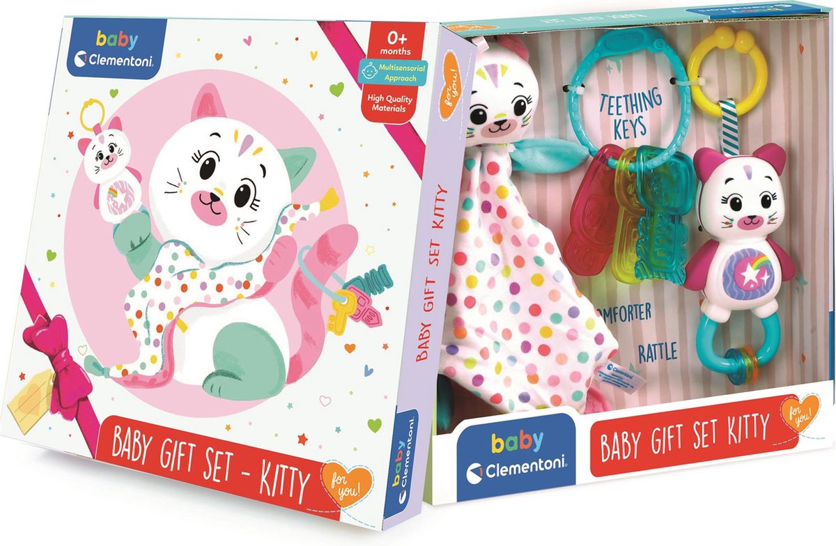 Baby Clementoni - Baby Cadeau Set - Kitty, Baby Spelen 0 maanden, 17805