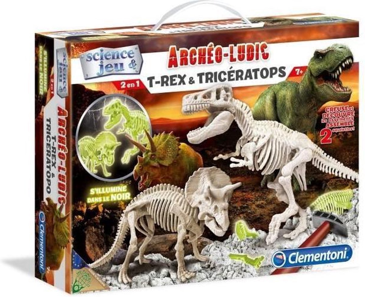 CLEMENTONI Arch�o Ludic - T-Rex & Triceratops Phosphorescent - Wetenschap & spel