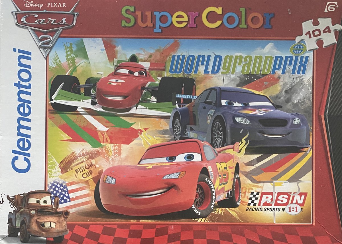 Cars - puzzel - Clementoni supercolor - 104 stukjes