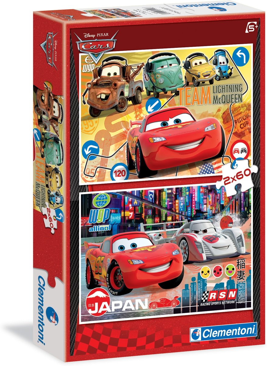 Cars 2 Puzzel - 2 x 60 Stukjes