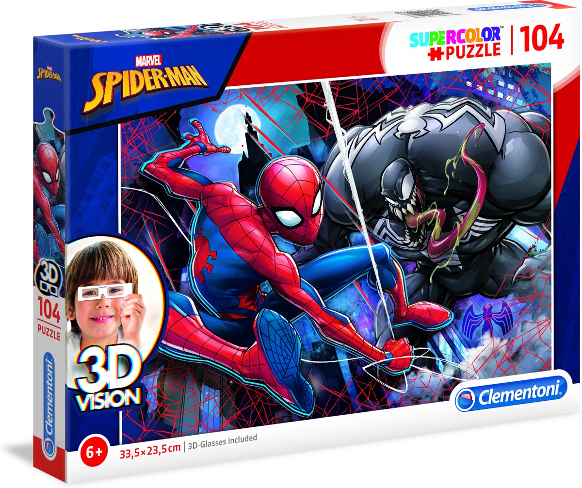 Clementoni - 3D vision puzzel - Spiderman - 104 stukjes