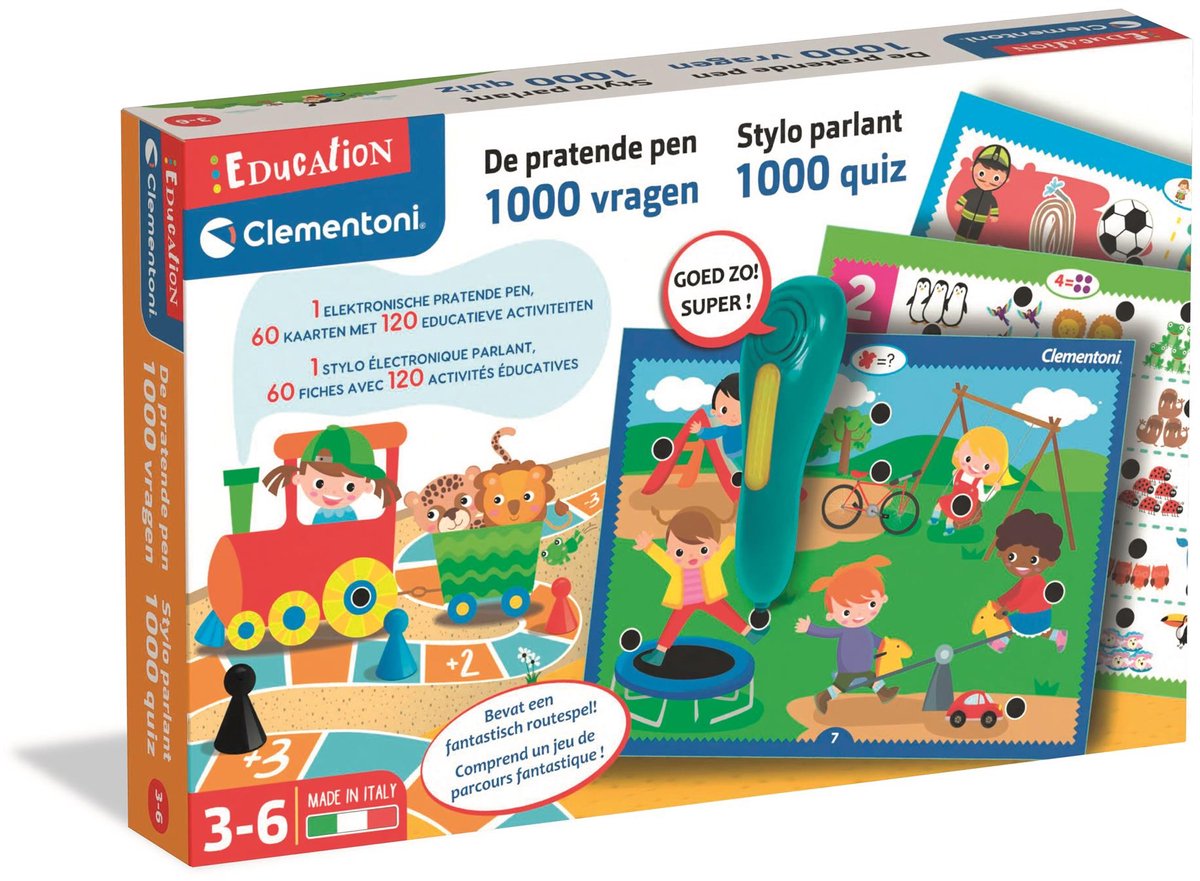   - Pratende pen - Educatief Spel - 60 educatieve kaarten - 1000 vragen - van 3 tot 6 jaar