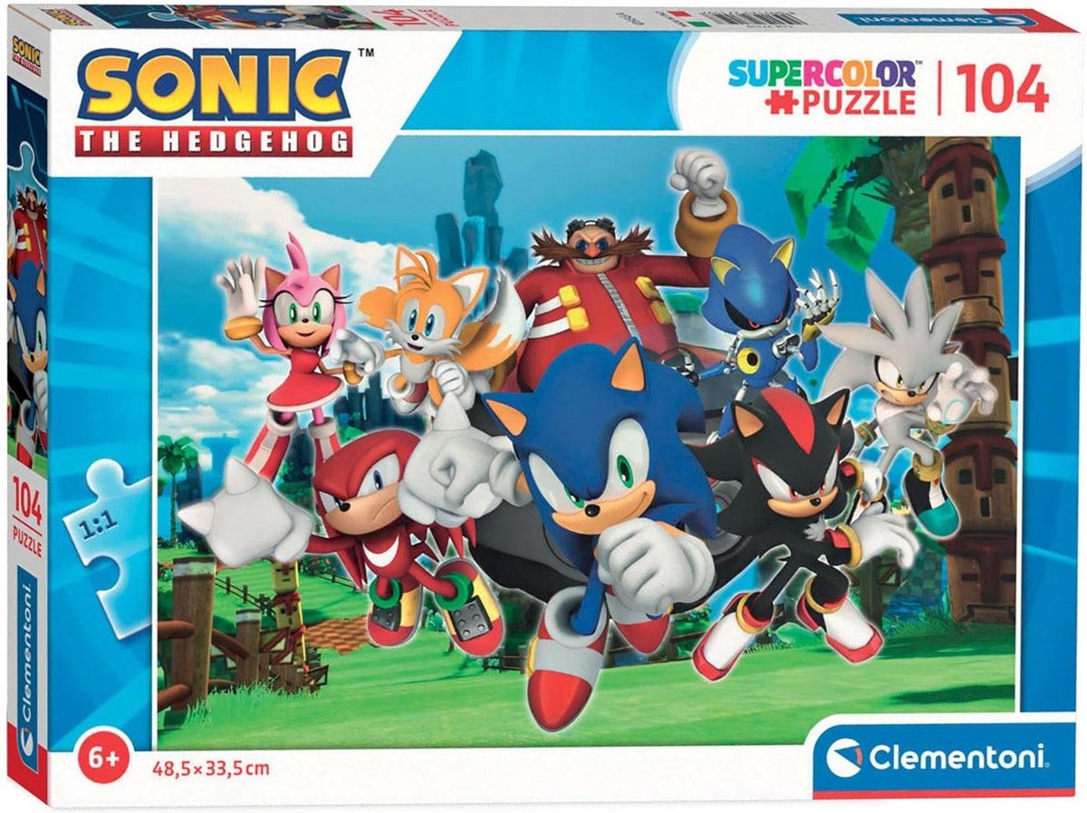 Clementoni - Puzzel - 104 Stukjes - Sonic - Kinderen en Volwassenen