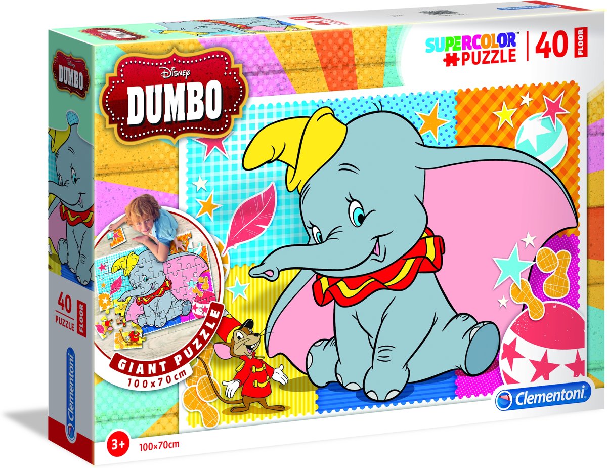 Clementoni - Vloerpuzzel - Disney Dumbo - 40 stukjes