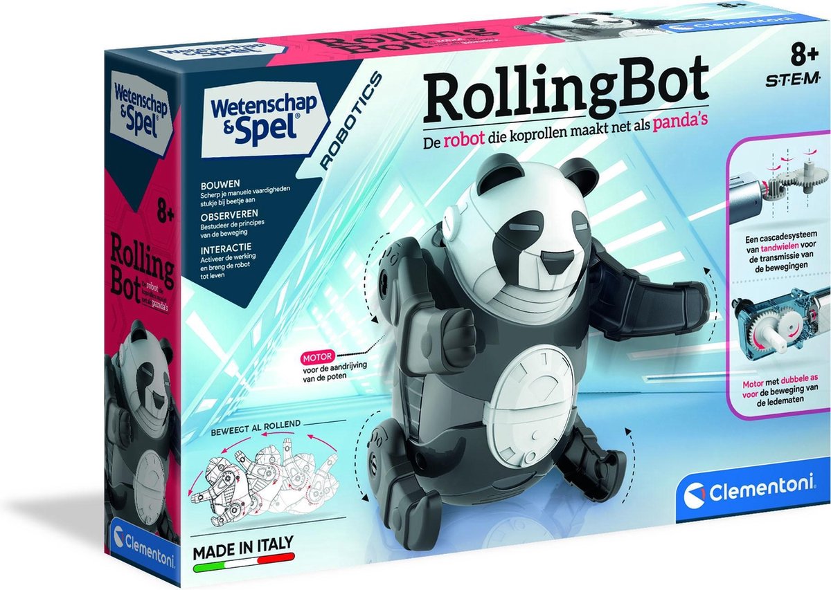 Clementoni - Wetenschap & Spel - Rollende Bot  - STEM, speelgoedrobot