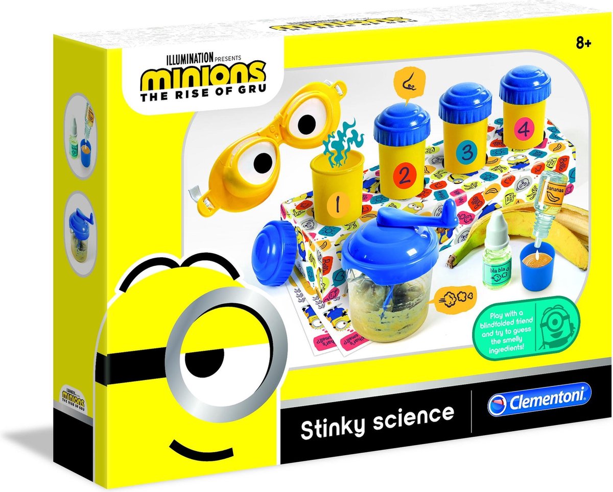 Clementoni - Wetenschap & spel - Wetenschapslabo - Minions 2 (Nederlandse taal) - Experimenteerset, wetenschapslab, wetenschapsdoos