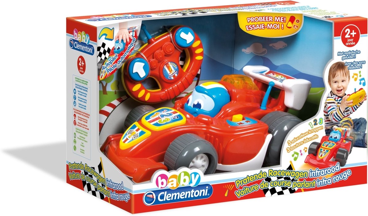 Clementoni Baby Pratende Racewagen raceauto op Infrarood aftandsbestuurbaar