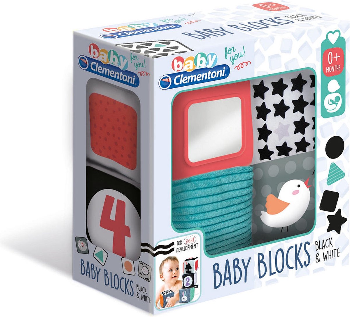 Clementoni Baby Zachte Blokken zwart/wit