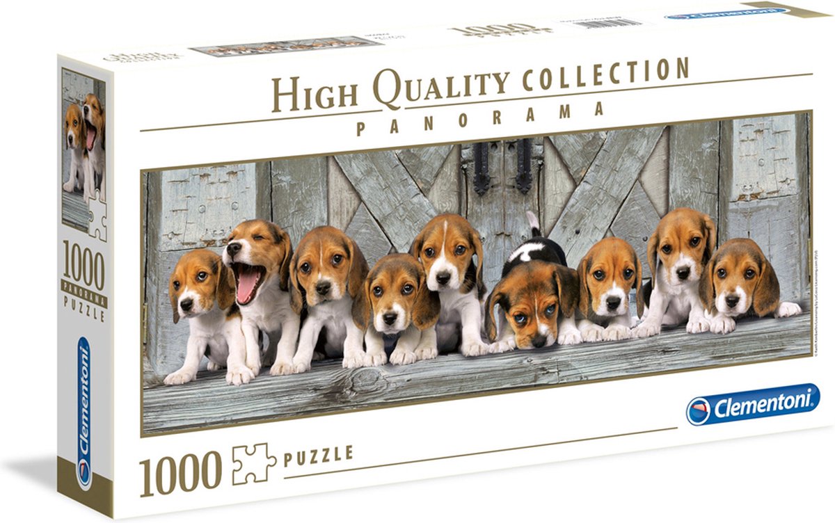 Clementoni High Quality Collection Panorama Puzzel Beagles 1000 Stukjes