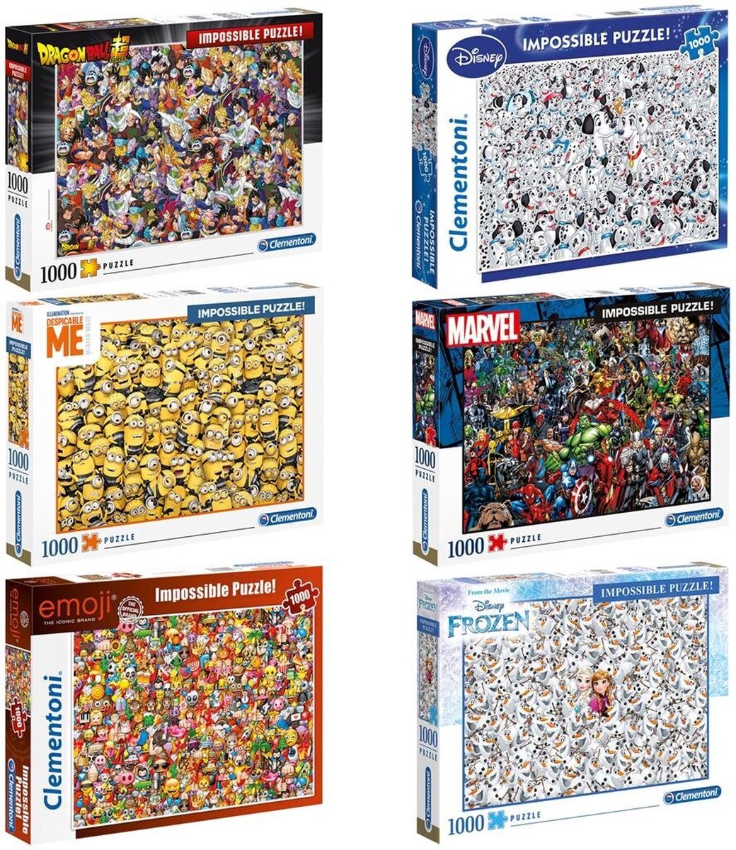 Clementoni Impossible Puzzel 1000 Stukjes 6 Assorti