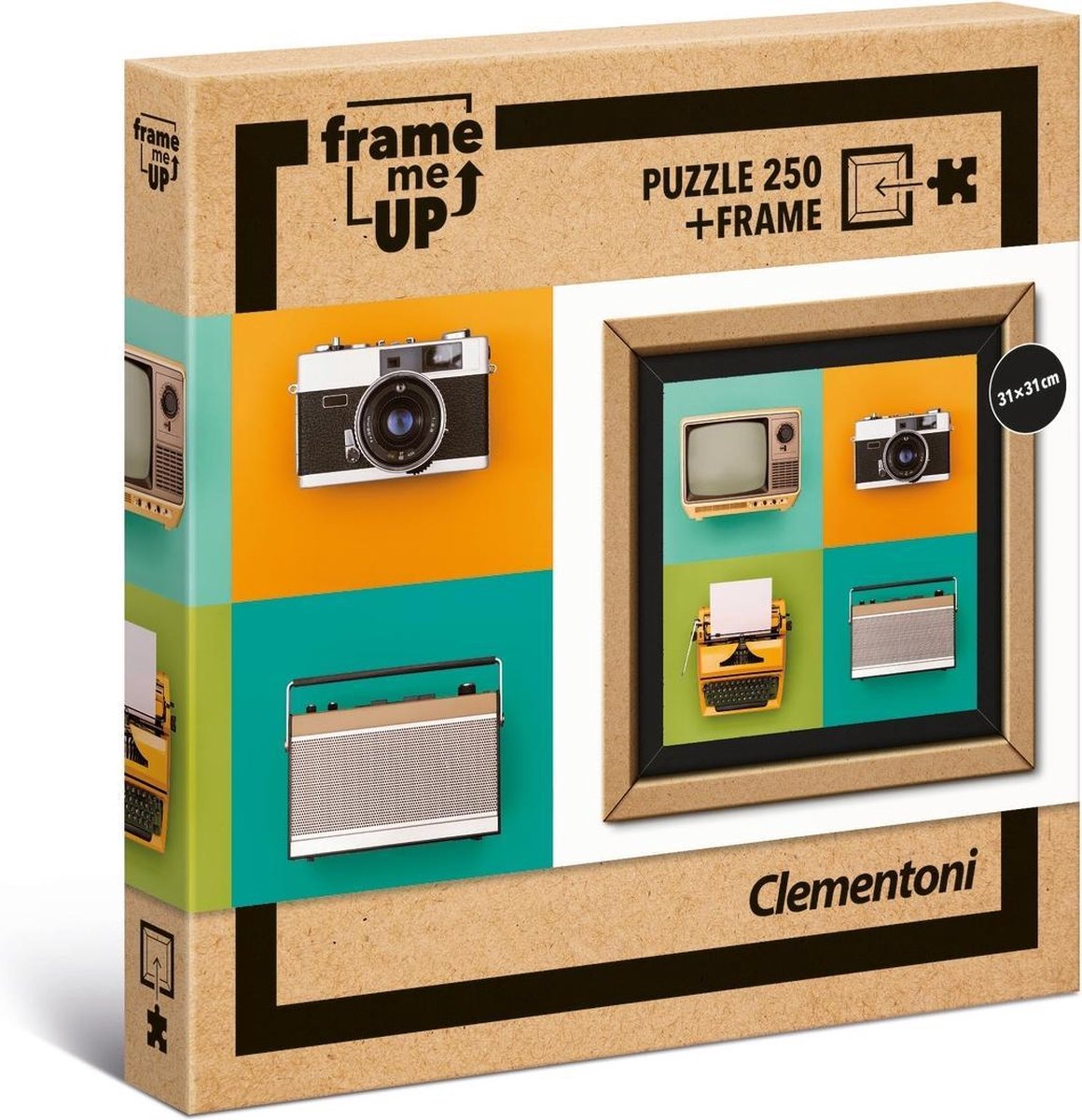 Clementoni Legpuzzel - Frame Me Up Puzzel Collectie - Vintage Electronics - 250 Stukjes, puzzel volwassenen