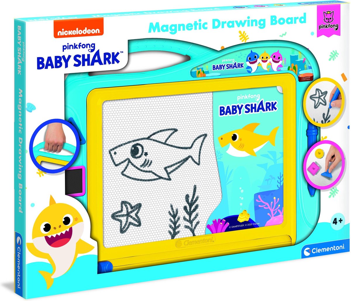 Clementoni Magnetisch Tekenbord Baby Shark Junior 5-delig