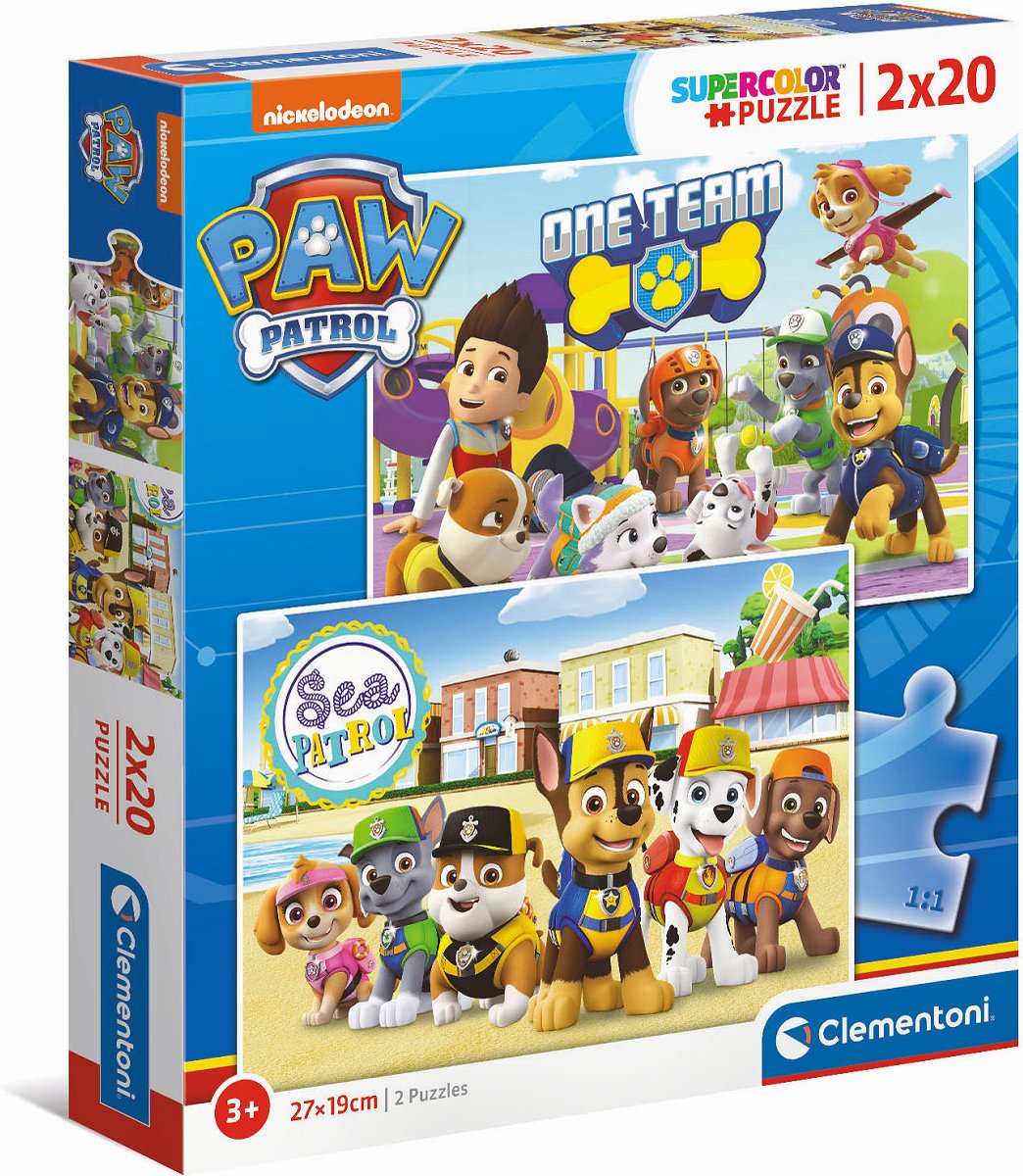 Clementoni Puzzel 2x20 stukjes Paw Patrol