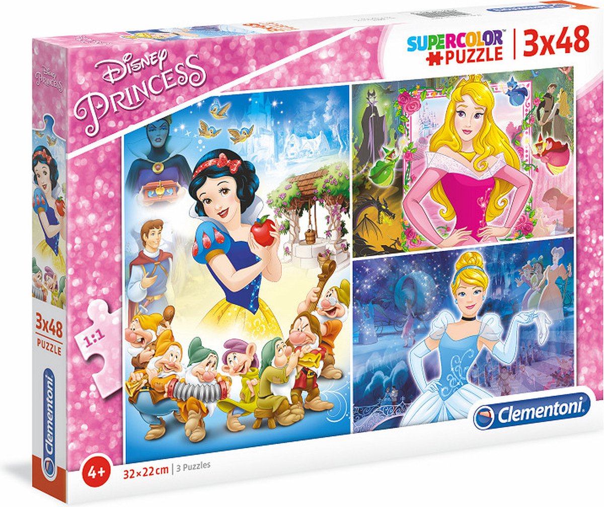 Clementoni Puzzel 3x48 stukjes Disney Princess