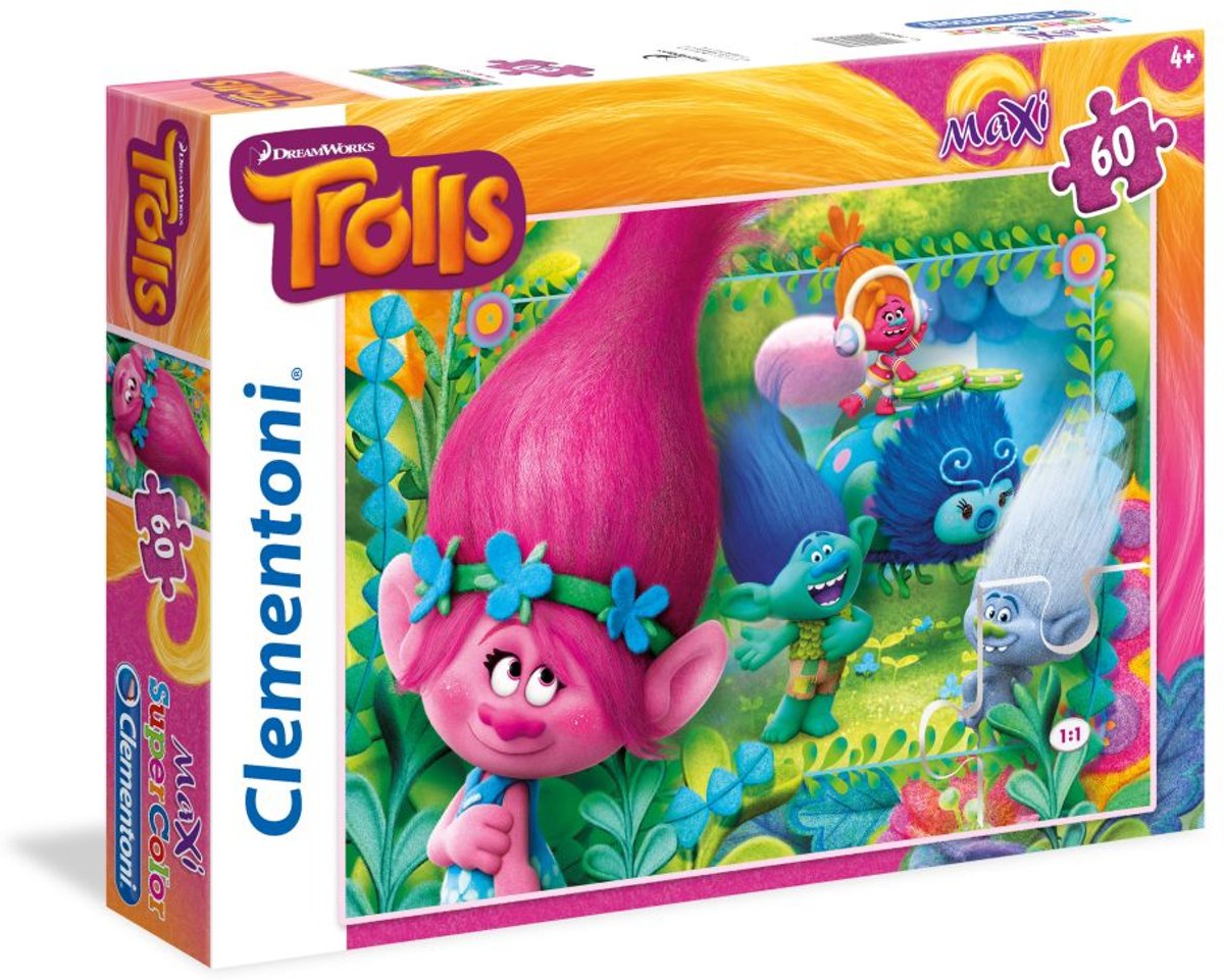 Clementoni Puzzel Trolls - 60 stukjes