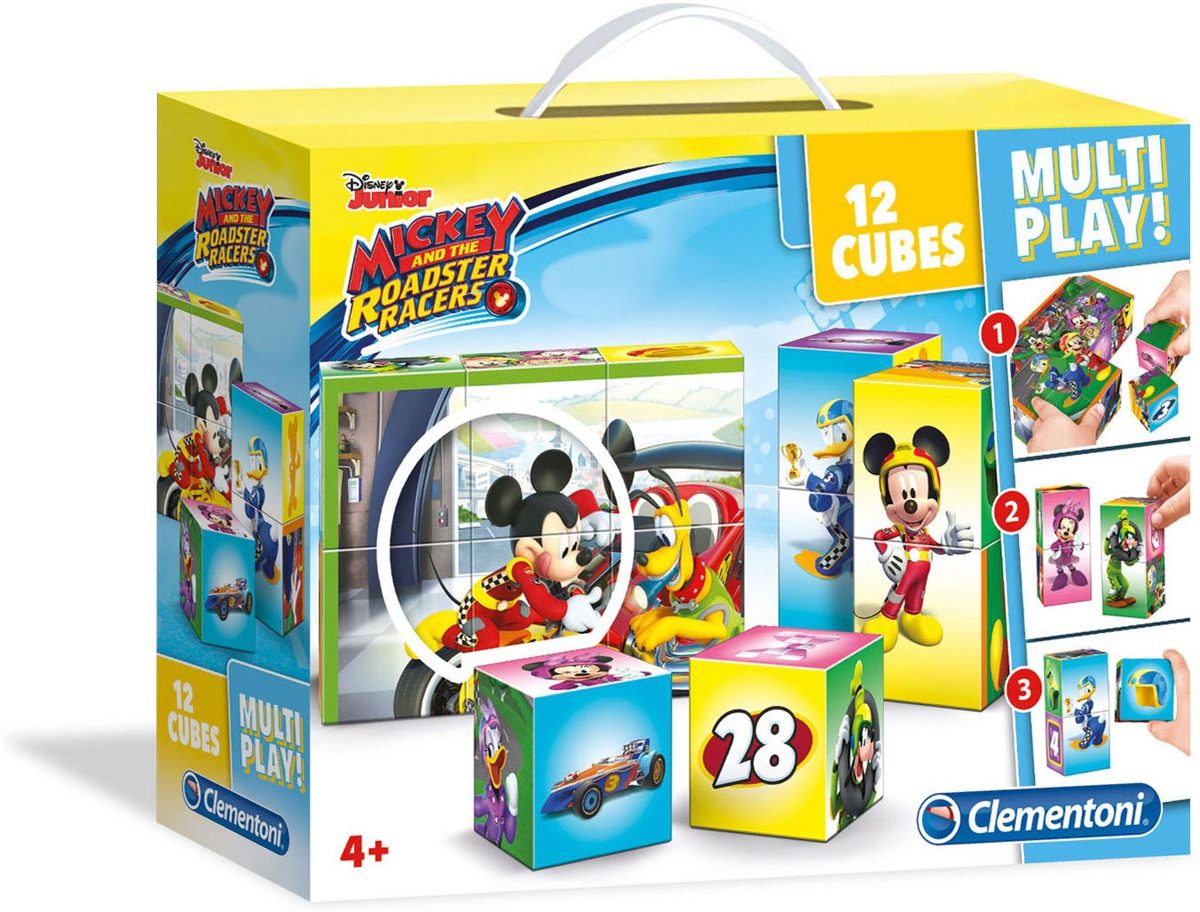 Clementoni Puzzelblokken Mickey Roadster Racers, 12st.