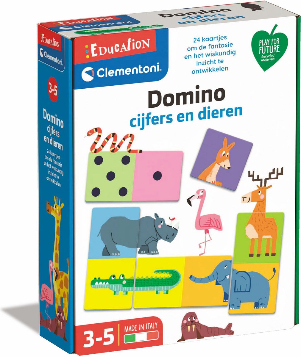 Clementoni Spelend Leren - Domino Cijfers en Dieren