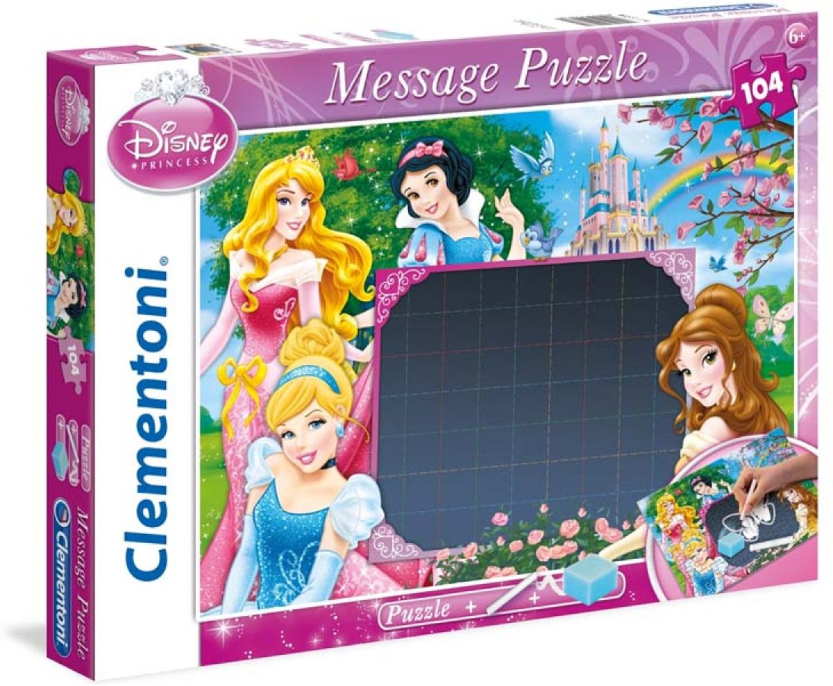 Clementoni Supercolor puzzel Disney Prinsessen 104 stukjes met krijtbord