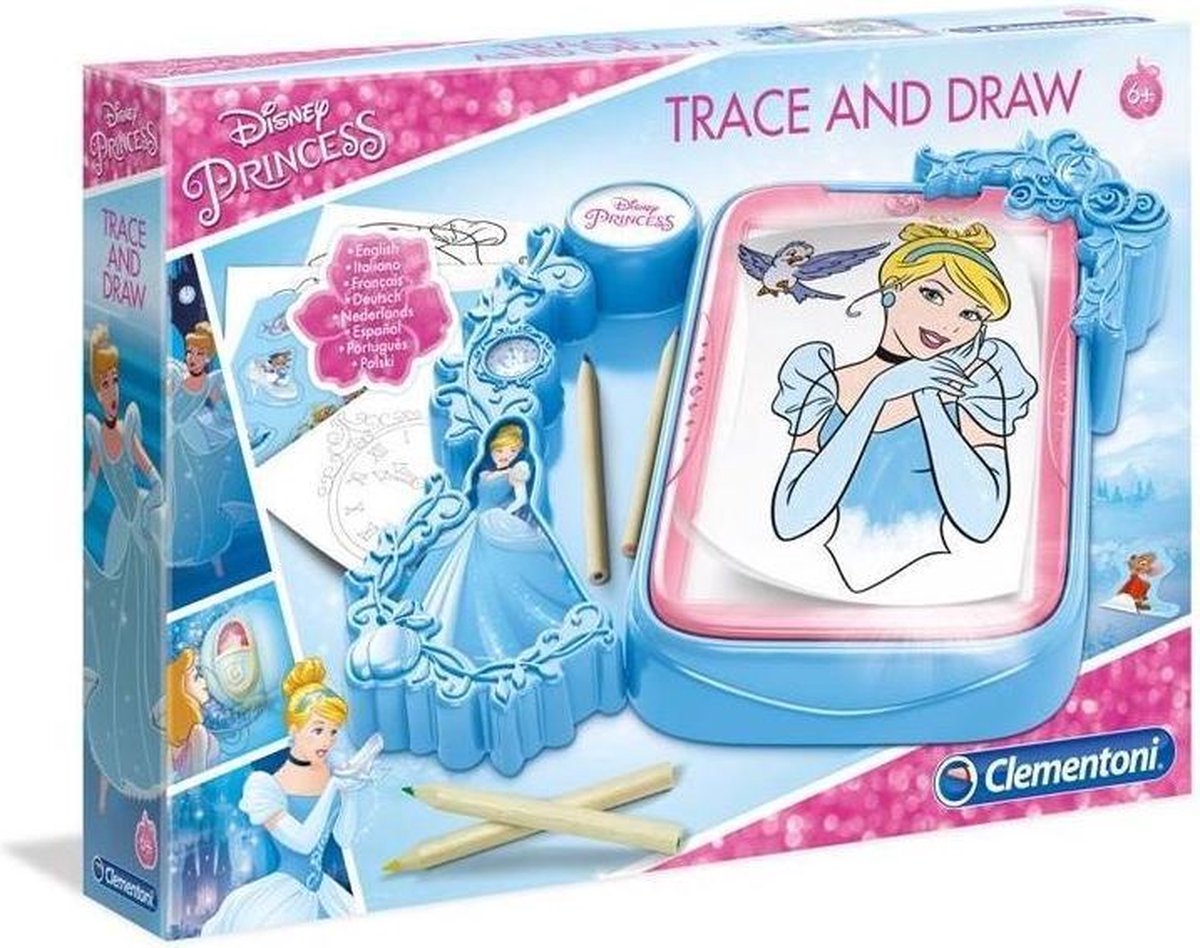 Clementoni Tekenset Overtrekken Disney Princess Blauw