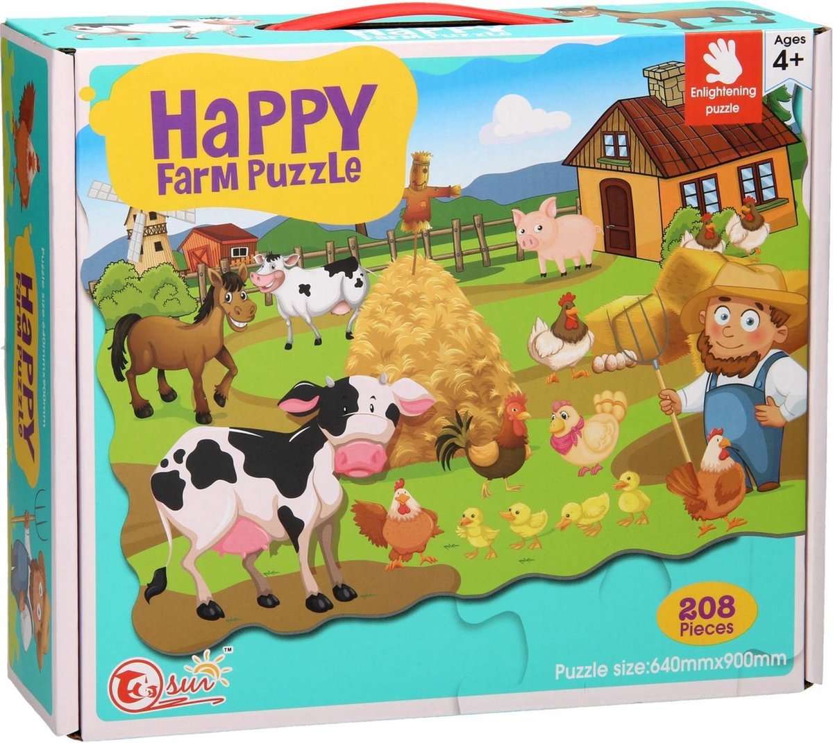 Clementoni mega puzzel boerderij 208 stukjes