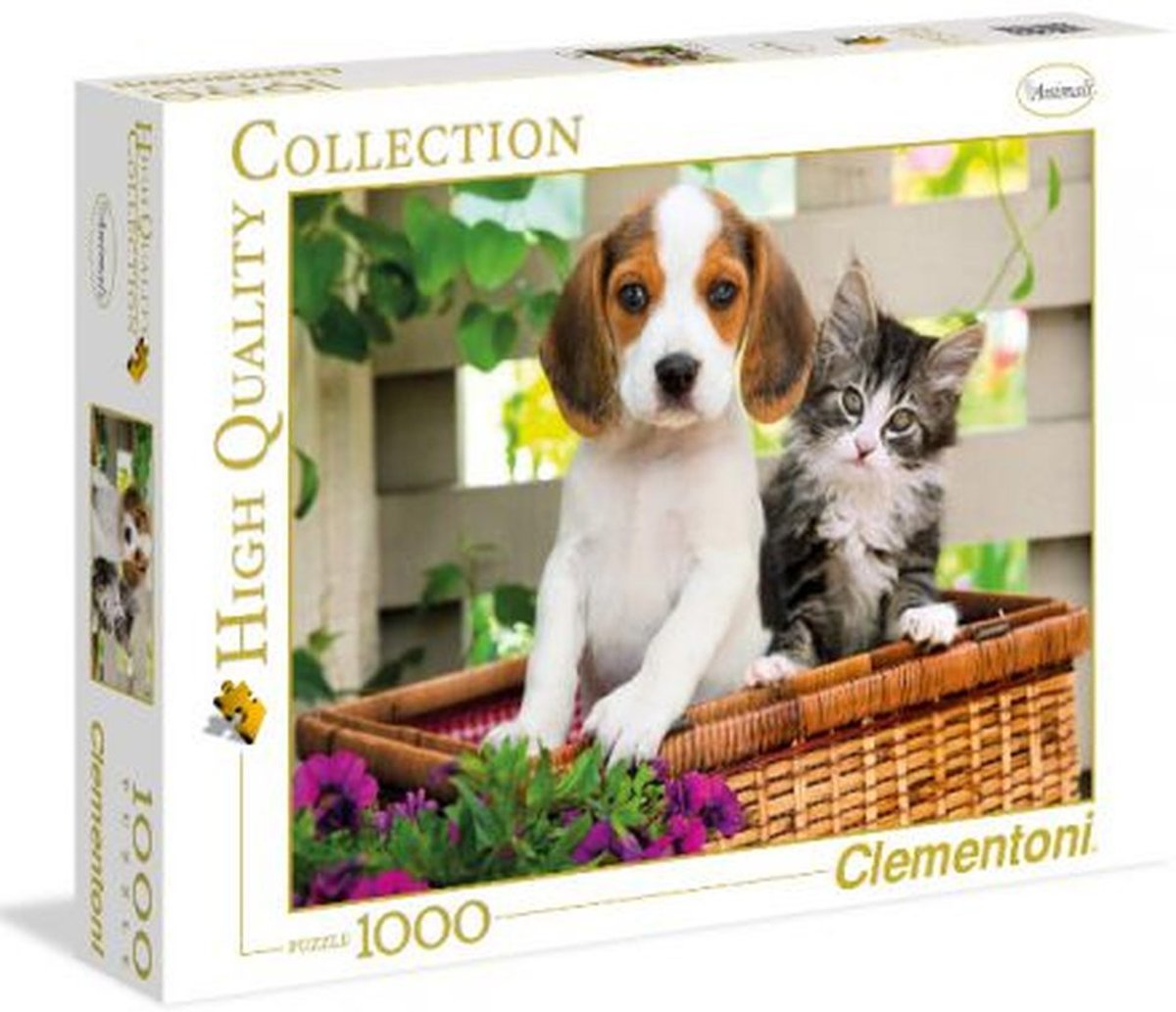 Clementoni puzzel hond en kat 1000 stukjes