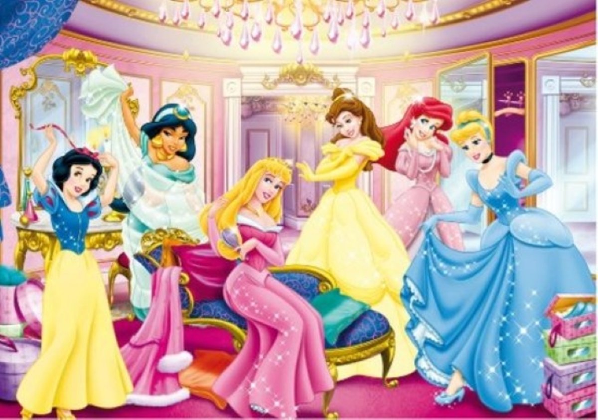 Legpuzzel 104 stukjes & Multimedia game - Disney Prinsessen, Dressroom - Clementoni puzzel