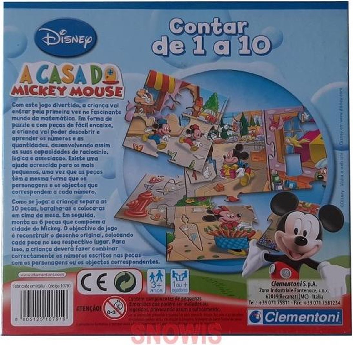 Puzzel Mickeys clubhuis 1 tot 10 - Disney Clementoni