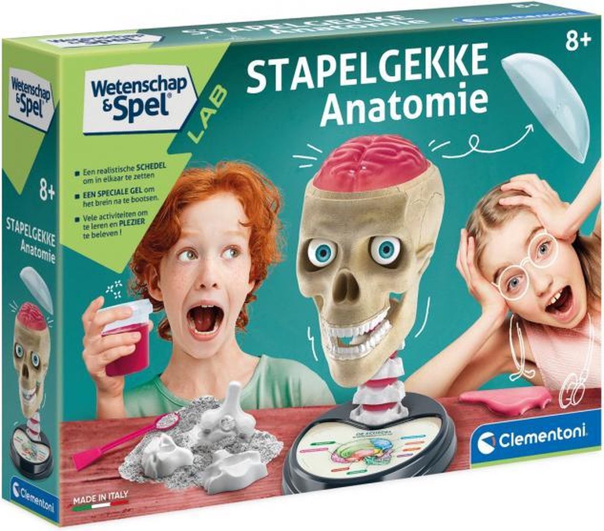 leerspel Stapelgekke Anatomie gips beige 12-delig