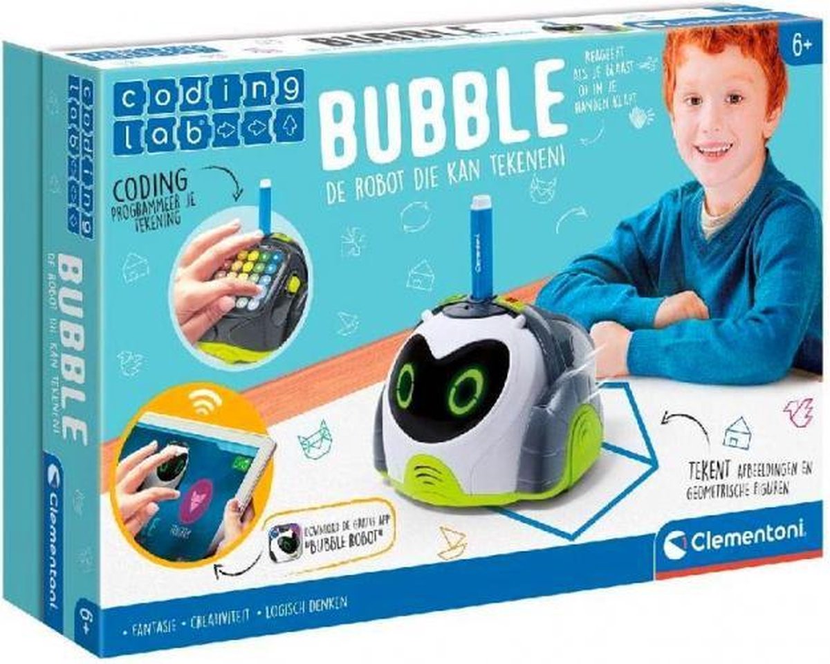 robot Coding Lab Bubble junior 42 cm wit/groen