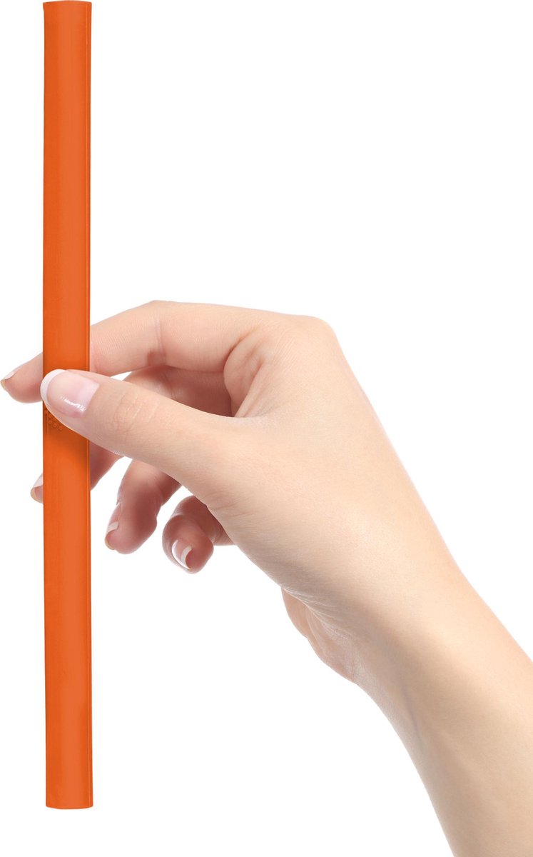 ClickStraw - BPA VRIJ - Herbruikbaar Rietje - Siliconen Vrij - 100% TPE-S Recyclebaar - Set van 3 Stuks - Oranje