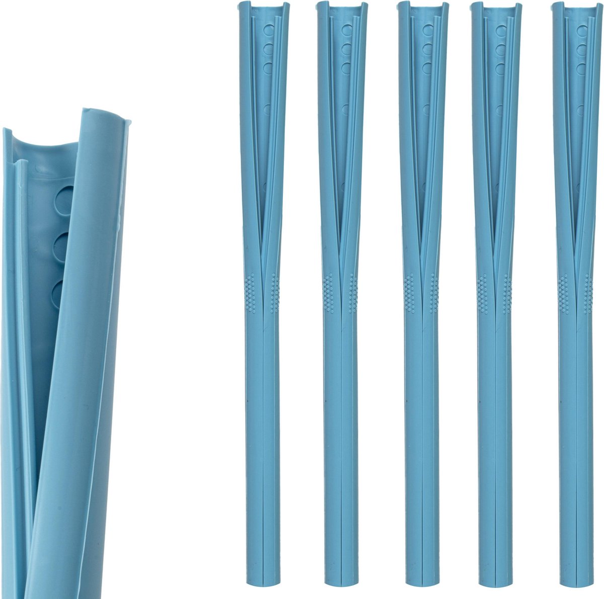 ClickStraw Herbruikbare Rietjes - Buigzaam - Vaatwasserbestendig - 100% recyclebaar materiaal - Duurzaam - Set van 5 stuks - Blauw