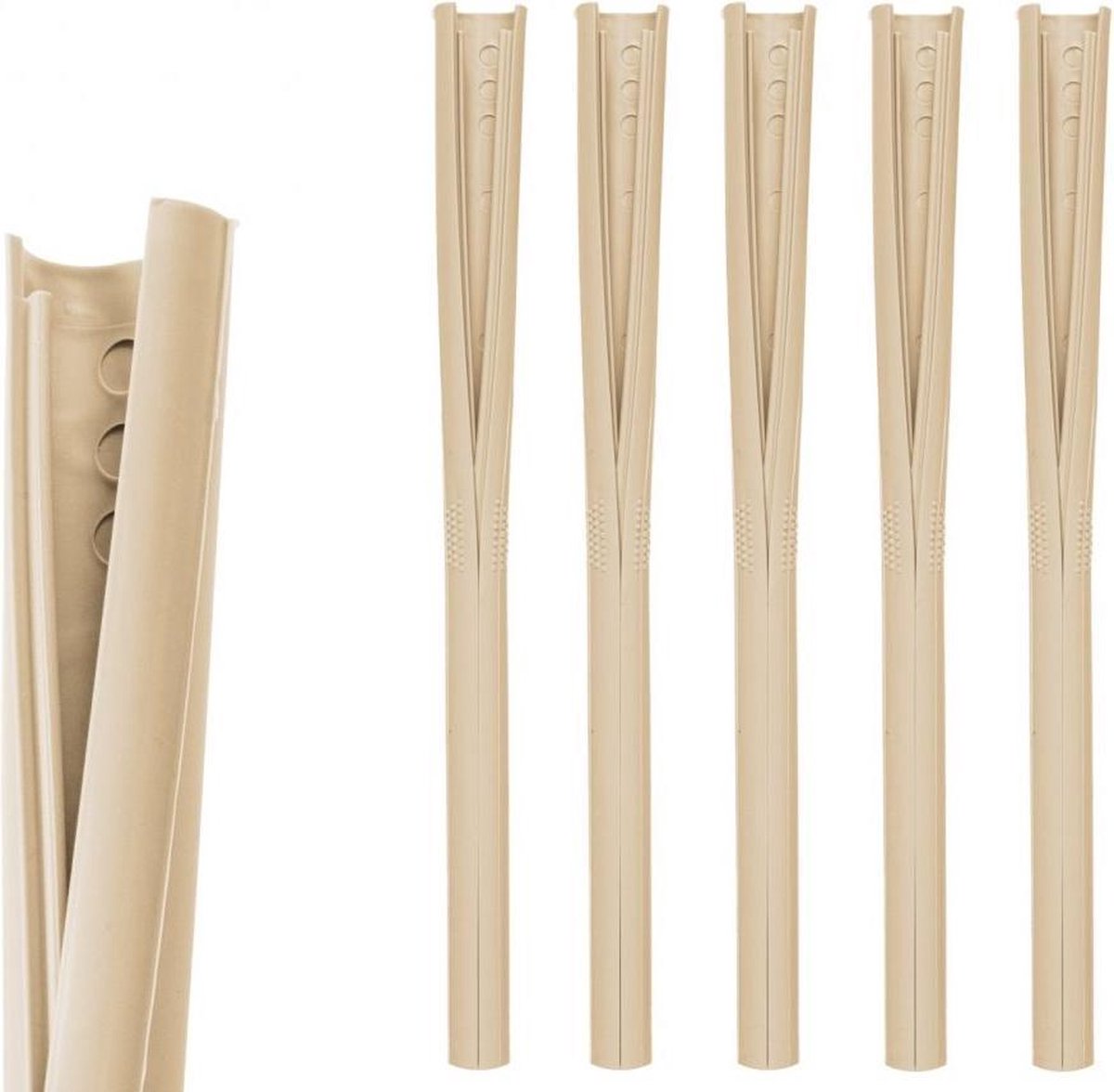 ClickStraw Herbruikbare Rietjes - Buigzaam - Vaatwasserbestendig - 100% recyclebaar materiaal - Duurzaam - Set van 5 stuks - Champagne