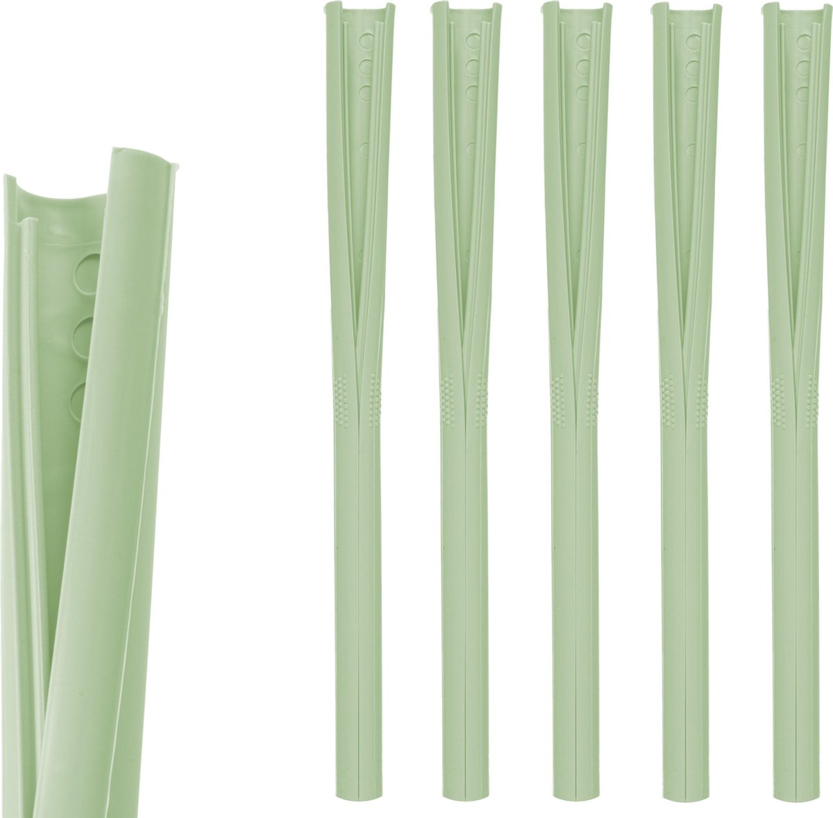 ClickStraw Herbruikbare Rietjes - Buigzaam - Vaatwasserbestendig - 100% recyclebaar materiaal - Duurzaam - Set van 5 stuks - Lichtgroen