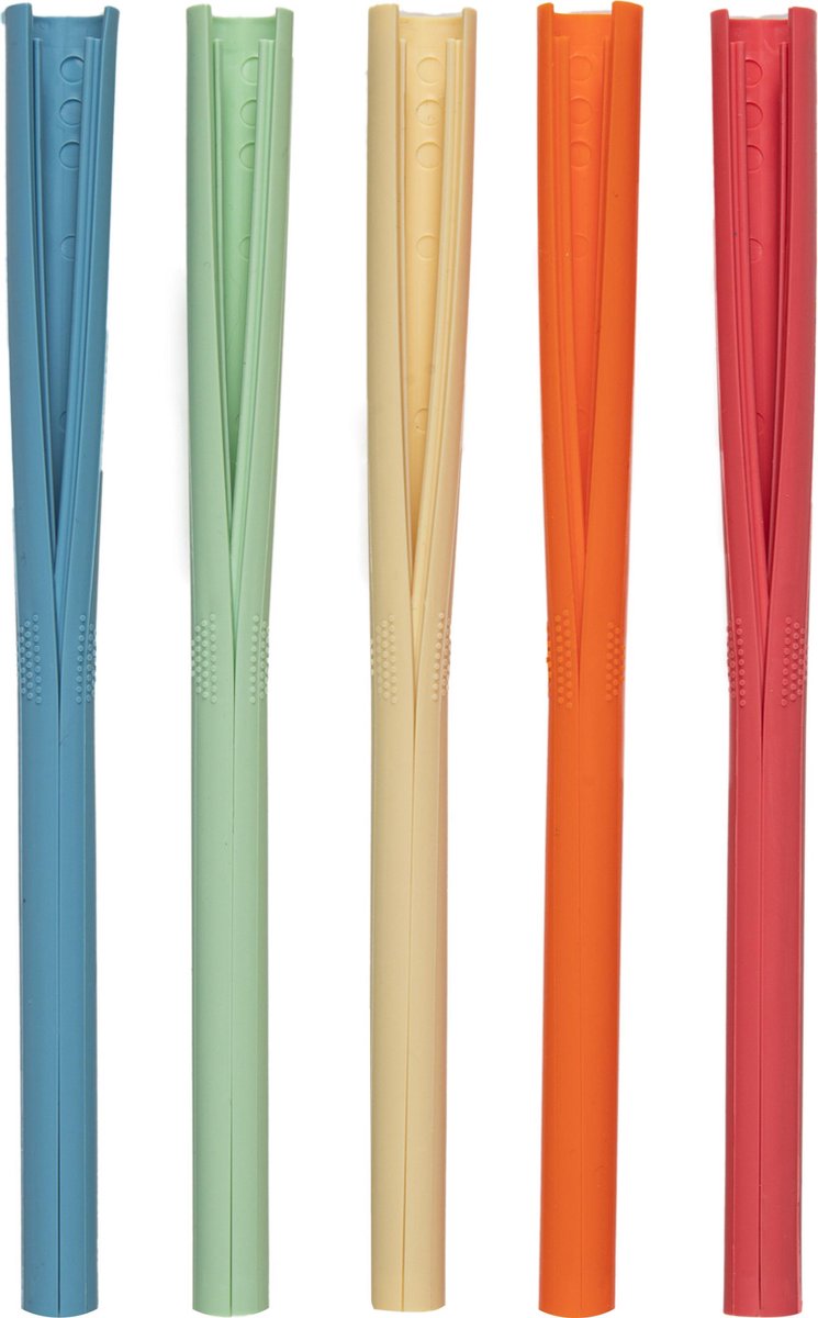 ClickStraw Herbruikbare Rietjes - Buigzaam - Vaatwasserbestendig - 100% recyclebaar materiaal - Duurzaam - Set van 5 stuks - Mix